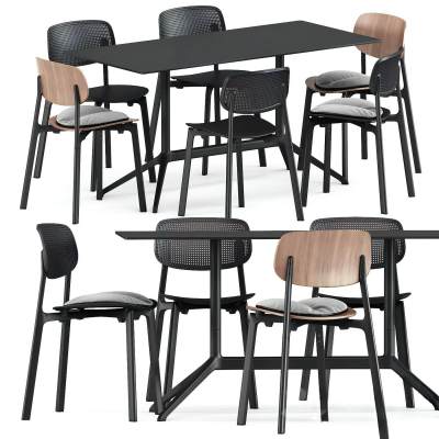 现代条形餐桌椅-02